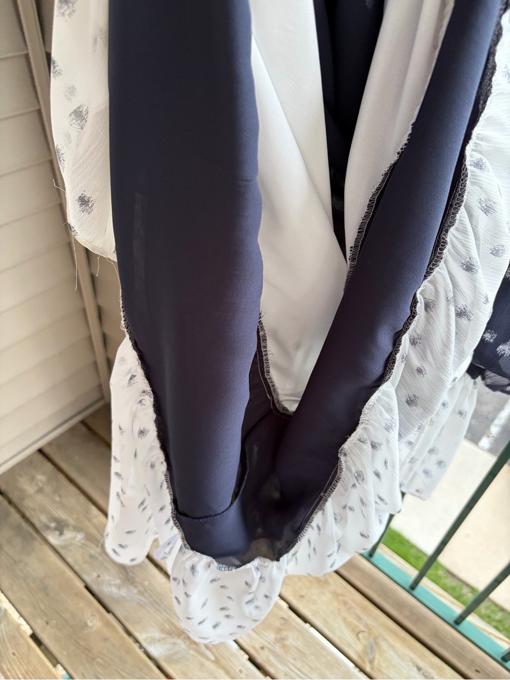 🆕✨ 1.STATE Polka Dot Tiered Maxi Dress Size 14 White Navy Chiffon Casual Party - Picture 12 of 17